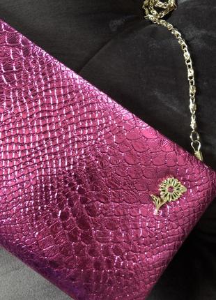 ⭐️ очаровательная сумочка-клатч кошелёк с тиснением под рептилию • versace19.69 ⭐️6 фото