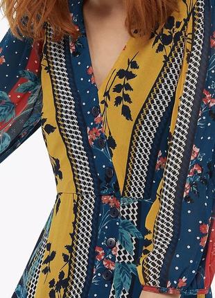 Monsoon крутая блуза пиджак принт цветов яркая вертикальные линии на подкладке пуговицах8 фото