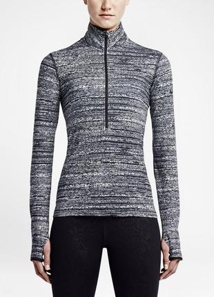 Спортивная кофта лонгслив утепленная на микрофлисе nike pro warm