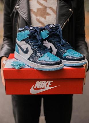 Кроссовки женские nike air jordan 1 retro high blue glow