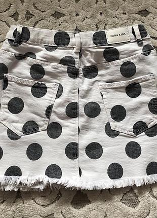 Джинсовая юбка zara в горохи 2