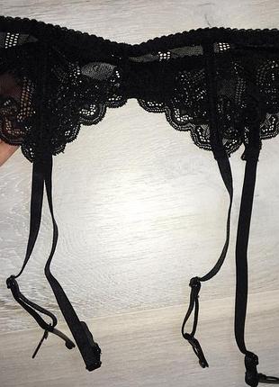 Сексуальный чёрный пояс для чулок/размер l