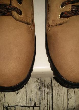 Коричневые деми ботинки туфли рифленая подошва шнуровка arapaho нубук.9 фото