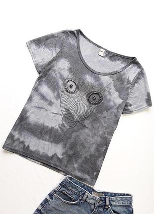 Красивая футболочка с совой из камней от zebra