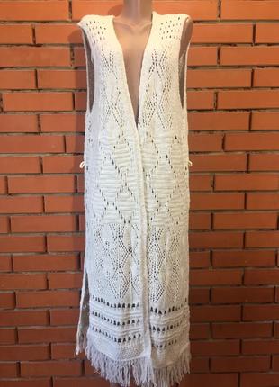 Ажурний в'язаний кардиган 54-56 р.