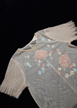 🌸блуза сіточка з вишитими квітами🌸