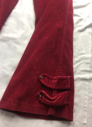 Lilium брюки вельветовые красные кюлоты капри хлопок велюр6 фото