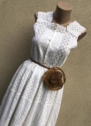 Винтаж,белое кружевное платье,сарафан,этно бохо стиль,ручная работа1 фото