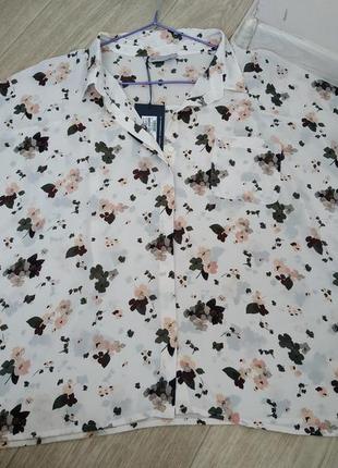 Блузка/блуза р.52-54 свободного покроя в цветочный принт