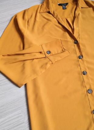 Темно жёлтая лёгкая блуза с удлиненной спинкой4 фото