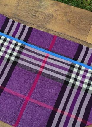 Платок шарф шаль палантин накидка фиолетовый сиреневый клетка3 фото
