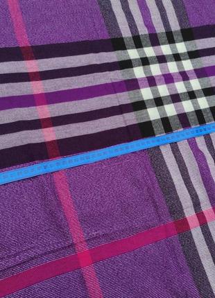 Платок шарф шаль палантин накидка фиолетовый сиреневый клетка5 фото