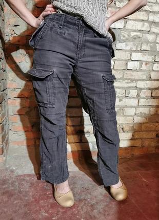 Брюки штаны angelo litrico с накладными карманами в спортивном стиле карго в клетку3 фото
