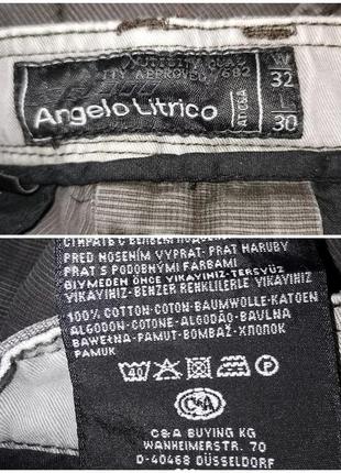 Брюки штаны angelo litrico с накладными карманами в спортивном стиле карго в клетку10 фото