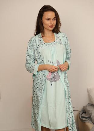 Набор для кормящих 
турция nicoletta, халат ночнушка, в наличии расцветки и размеры2 фото