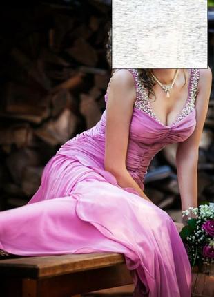 Вечернее платье длинное сиреневое выпускное вечернее платье свадебное