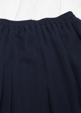 Темно-синяя юбка плиссе миди2 фото