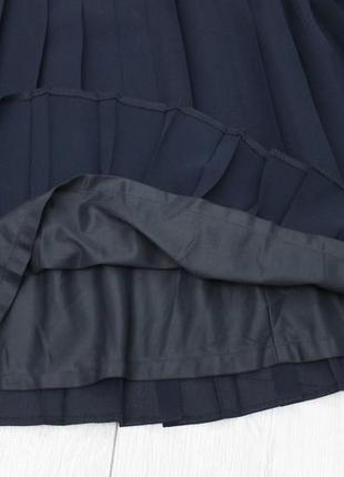 Темно-синяя юбка плиссе миди6 фото