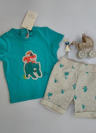 Чудовий літній комплект футболка і шорти catimini , 68 см, на 6 місяців