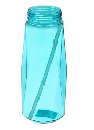 Спортивна Пляшка 24 см (фітнес-пляшка) 800 мл пластикова з трубочкою2 фото