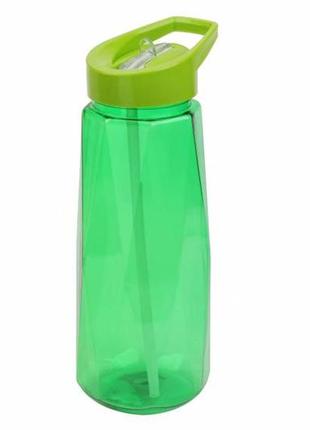 Пляшка спортивна 24 cм (фітнес-пляшка) 800 мл пластикова з трубочкою