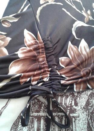 Коричневая блузка ,топ со спущенными плечами батал sui collection3 фото