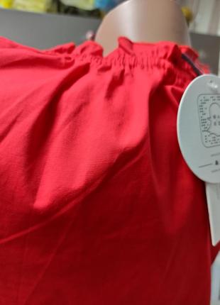 Шикарная красная блуза / рубашка, хлопок р. 36/s , от na-kd4 фото
