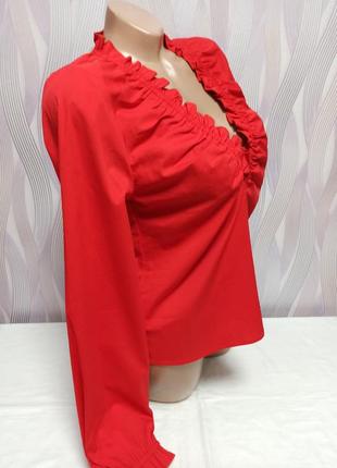 Шикарная красная блуза / рубашка, хлопок р. 36/s , от na-kd2 фото