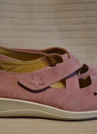 Чудесные мягкие фирменные кожаные туфельки розового цвета hotter англия 7 1/2 р.6 фото