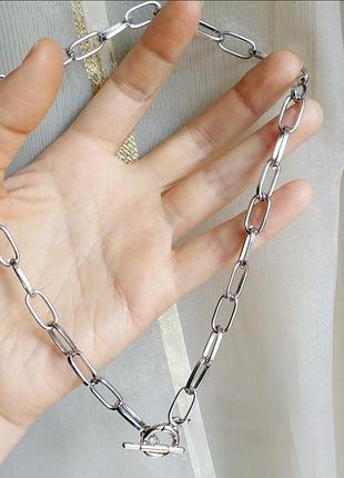 Чокер на шею серебро цепь цепи