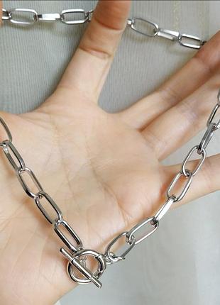 Чокер на шею серебро цепь цепи