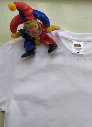 Мужская белая футболка базовая классическая однотонная хлопковая fruit of the loom sofspun4 фото