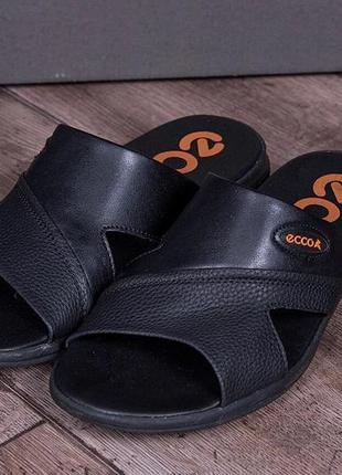 Мужские шлепанцы-сланцы из натуральной кожи ecco(40-45р)наложенный платеж