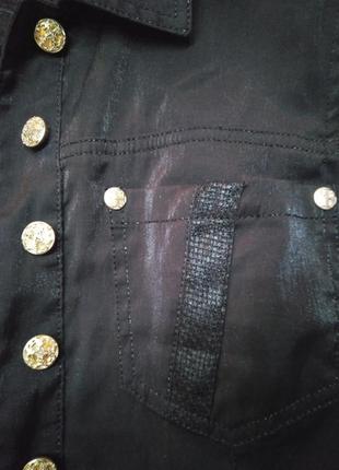 Куртка чорна "sassofono" з золотими гудзиками легка3 фото