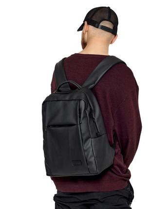 Чоловічий чорний діловий рюкзак з відділенням для ноутбука, мега стильний