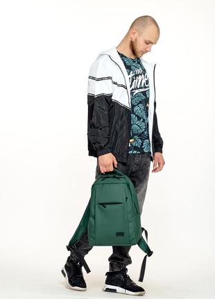 Мега вместительный/стильный зеленый  рюкзак с отделением для ноутбука для мужчин4 фото