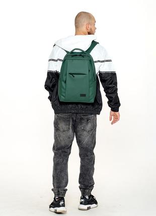 Мега місткий/стильний зелений рюкзак з відділенням для ноутбука для чоловіків