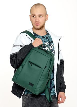 Мега вместительный/стильный зеленый  рюкзак с отделением для ноутбука для мужчин6 фото