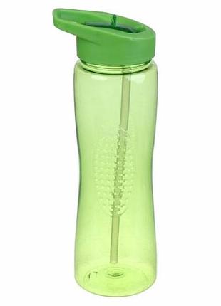 Спортивна пляшка 24 см (фітнес-пляшка) 700 мл пластикова з трубочкою