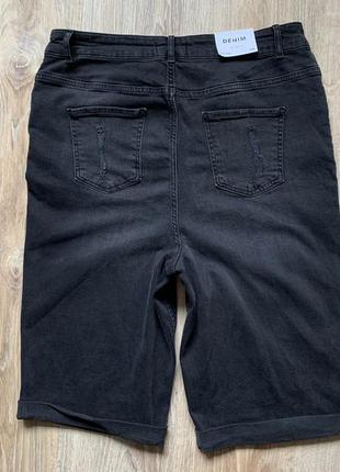 Мужские джинсовые шорты бриджи с потертостями new look2 фото