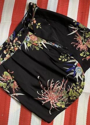 Шикарная юбка zara на запах в цветочный принт6 фото