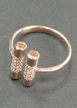 Кільце із золота розімкнене з фіанітами, вага 3.56 - арт 970199699