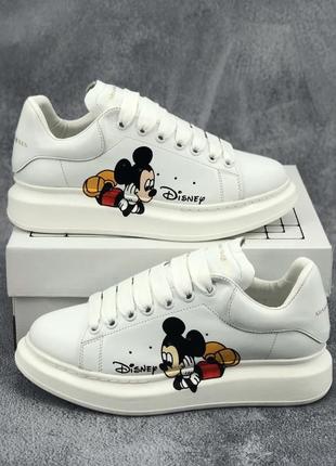 Alexander mcqueen mickey mouse white білі кросівки міккі маус білі кросівки міккі маус дісней5 фото