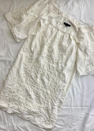 Белое платье сарафан вышивка1 фото