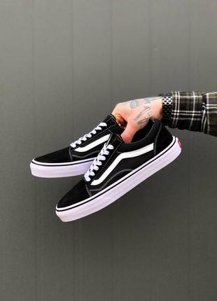 Круті кеди оригінал vans classic old skool black\white vn000d3hy28 венси ванси ванс венс олд скул чорні база класика original1 фото