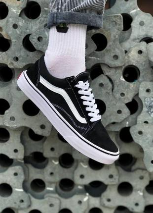 Крутые кеды оригинал vans classic old skool black\white vn000d3hy28 вэнсы вансы ванс венс олд скул чёрные база класика original5 фото