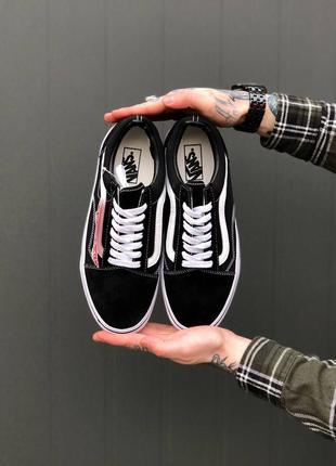 Круті кеди оригінал vans classic old skool black\white vn000d3hy28 венси ванси ванс венс олд скул чорні база класика original6 фото