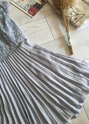 Міла сукня із спідничою плісе і ажурним верхом6 фото