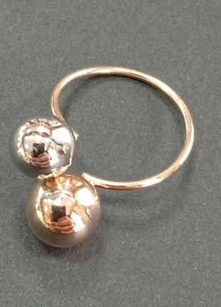 Кольцо поцелуйчики из комбинированного золота, вес 2.14  - арт 9701909511 фото