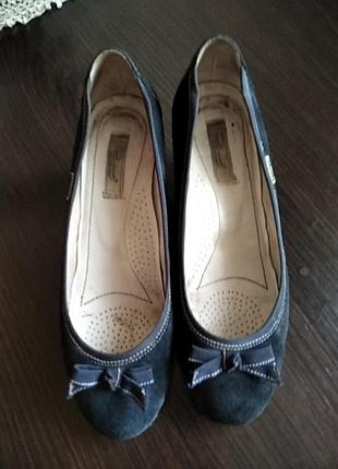 Туфли лодочки из натур. замши